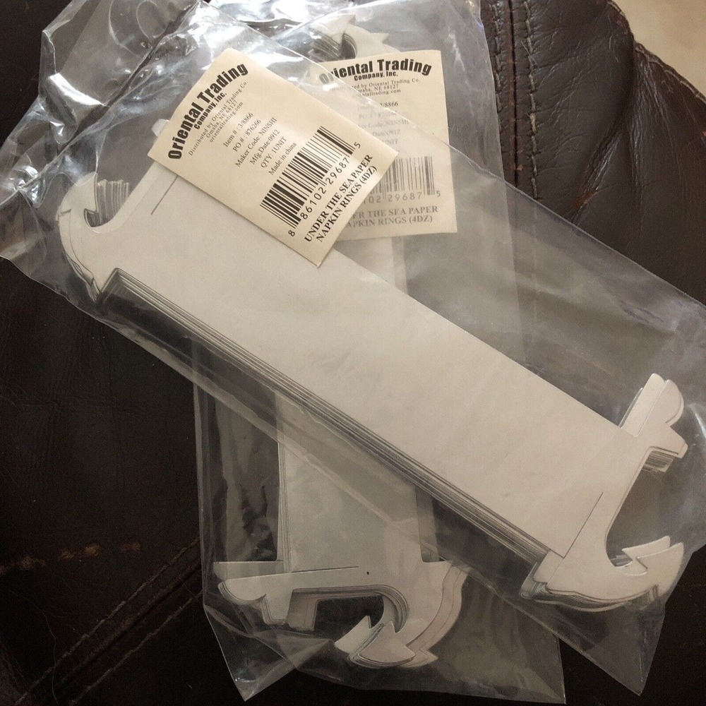 96 Silver Paper ANCHOR Napkin Bands Under The Sea Birthday Party‎ Wedding Decor